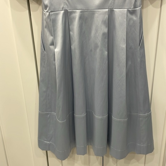 Ross Mayer Light Blue Satin Midi Button Up Dress Size 6 - Picture 10 of 16